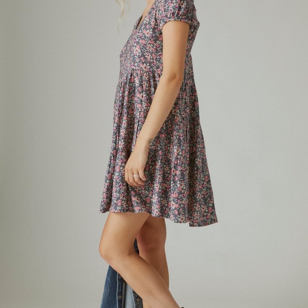 Lucky Brand Short Sleeve Babydoll Dress / NWT/Small - Picture 4 of 14